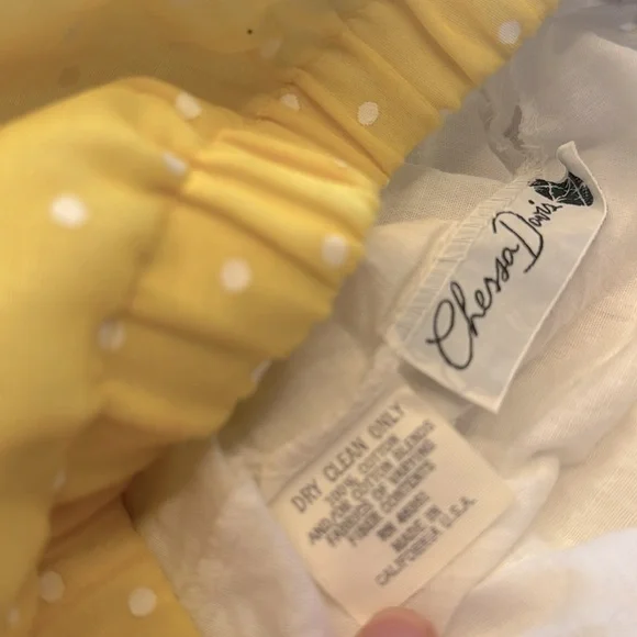 v i n t a g e Chessa Davis Maxi Skirt Polka Dot Lace Floral S or M - Picture 8 of 13